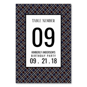 Trendy Geometric Pattern, Modern Birthday Table No Number