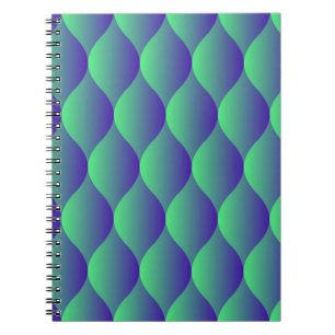 Trendy geometric pattern with abstract shapes in n notebook
