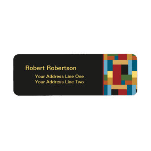 Trendy Geometric Retro Pattern Return Address Label