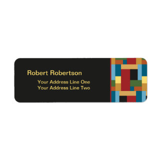 Trendy Geometric Retro Pattern Return Address Label
