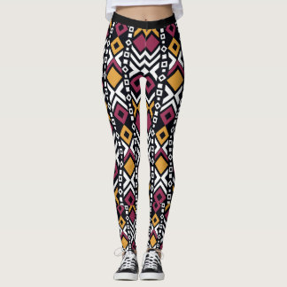 Trendy geometrical colourful blocks leggings