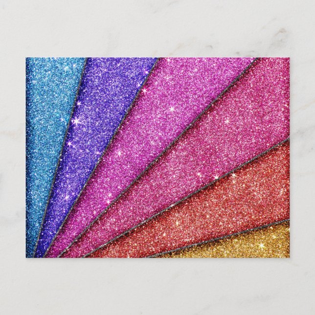 Trendy Geometrical Glitter Stripes Postcard (Front)