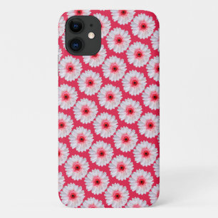 Trendy Gerbera Daisy Pattern on Pink iPhone 11 Case