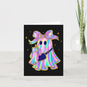 Trendy Ghost Shirt Coffee Tumbler Pastel Halloween Card