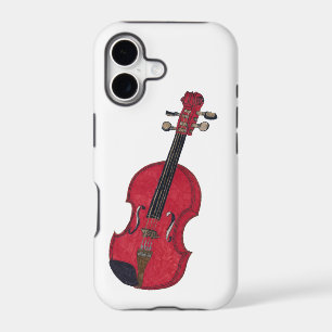 Trendy gift illustration drawing cool red violin