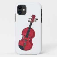 Trendy gift illustration drawing cool red violin 