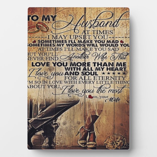 Trendy Gift | Letter To Husband | Plaque (Front)