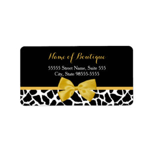 Trendy Giraffe Print Yellow Bow Fashion Boutique Label