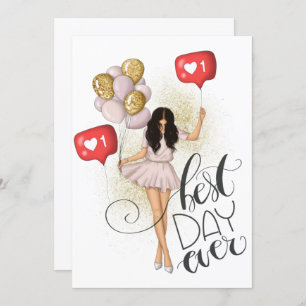 Trendy Girl Birthday Invitation