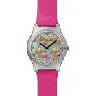 Trendy girls watch with colourful geometric patter