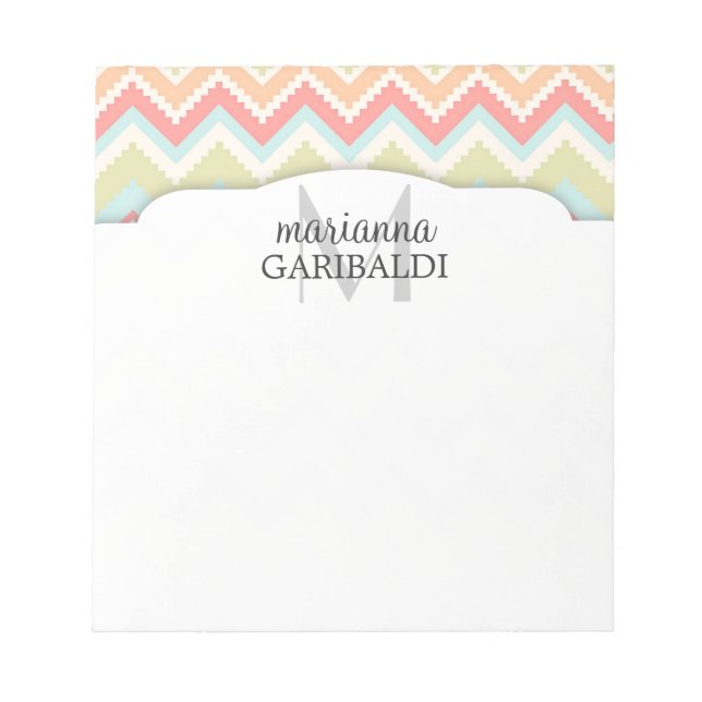 Trendy Girly Aztec Print  Personalised Notepad (Front)