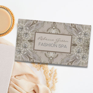 Trendy Girly Chic Gatsby Fashion Paris Lace Business Card