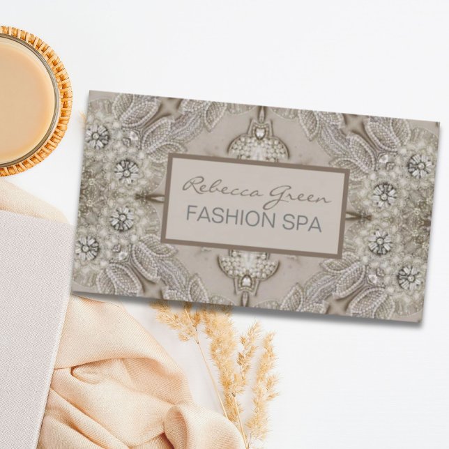 Trendy Girly Chic Gatsby Fashion Paris Lace Business Card (Trendy Girly Chic Gatsby Fashion Paris Lace Business Card)