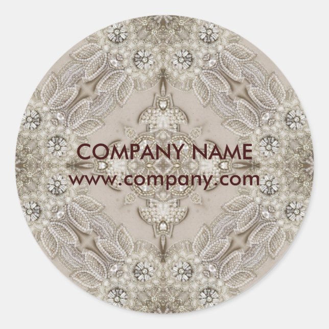 Trendy Girly Chic Gatsby Fashion Paris Lace Classic Round Sticker (Front)