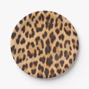 trendy girly chic wild safari leopard print paper plate