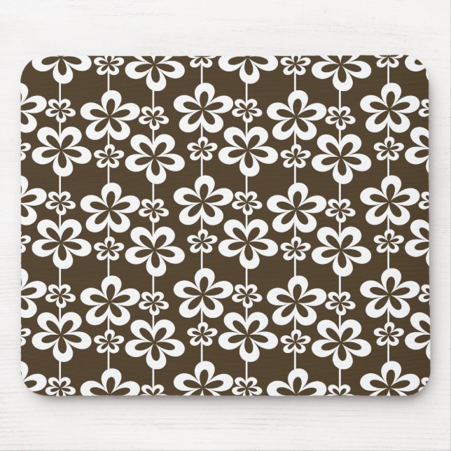Trendy Girly Floral Pattern Mouse Pad (Front)