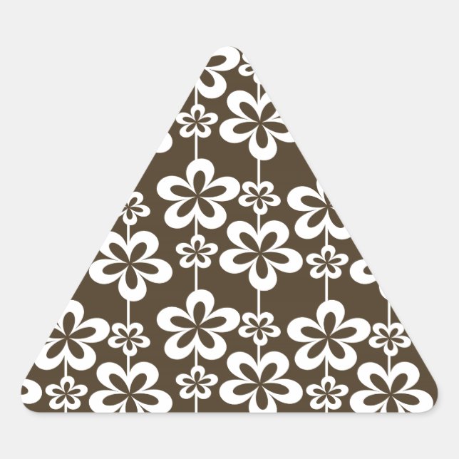 Trendy Girly Floral Pattern Triangle Sticker (Front)