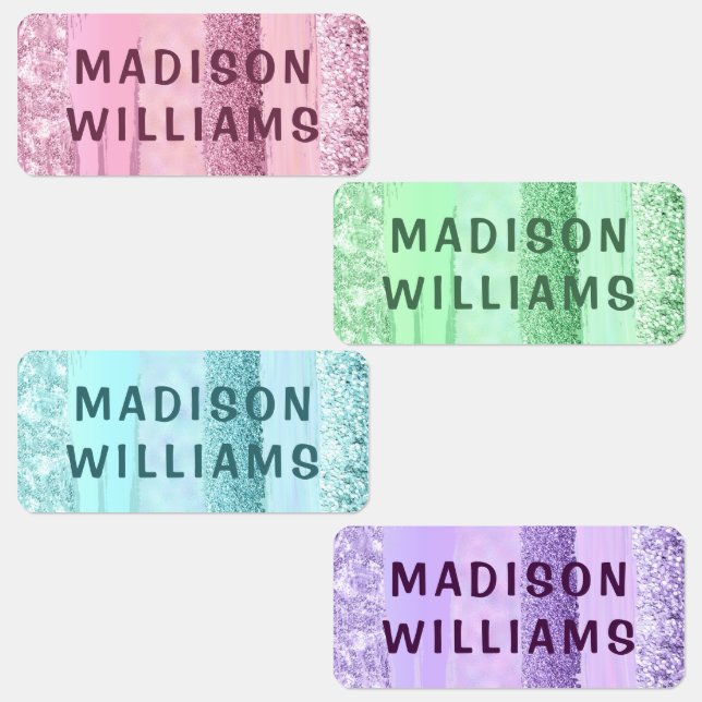 Trendy Girly Glitter Chic Modern Personalised Name (Group)