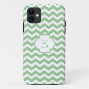Trendy girly lime green chevron zigzag pattern iPhone 11 case