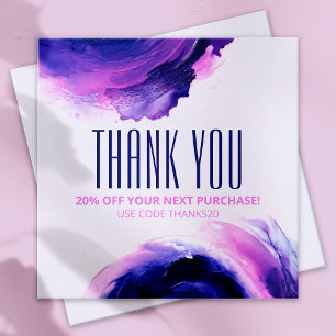 Trendy Glam Abstract Elegant Purple Discount Card