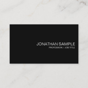 Trendy Glamourous Design Plain Black White De Luxe Business Card