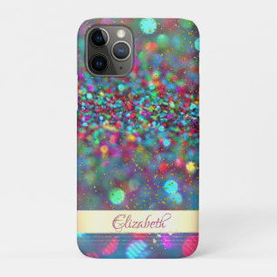 Trendy  Glitter Bokeh  Gold Confetti- Personalised iPhone 11 Pro Case