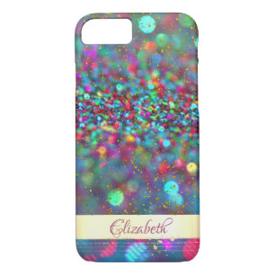 Trendy  Glitter Bokeh  Gold Confetti- Personalised iPhone 8/7 Case
