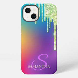 Trendy Glitter Drips Ombre Holographic iPhone 13 Case