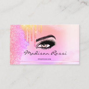 Trendy Glitter Holographic drips Lashes marble Business Card