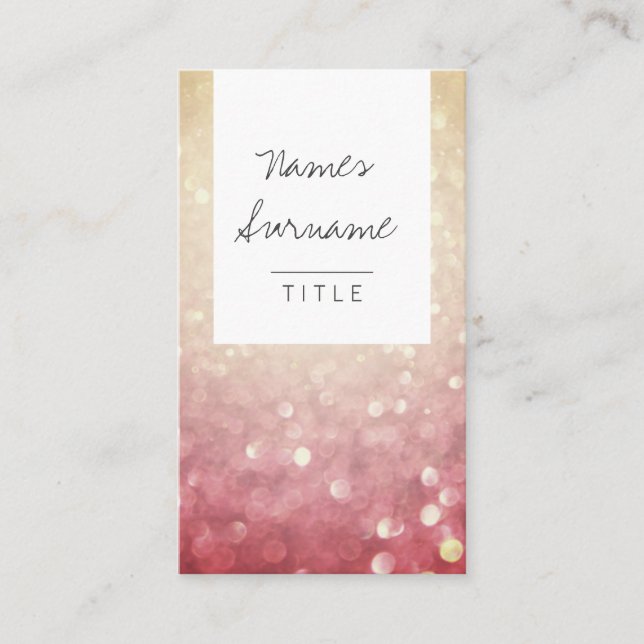 Trendy Glitter Jewel Brown Vertical Business Card (Front)