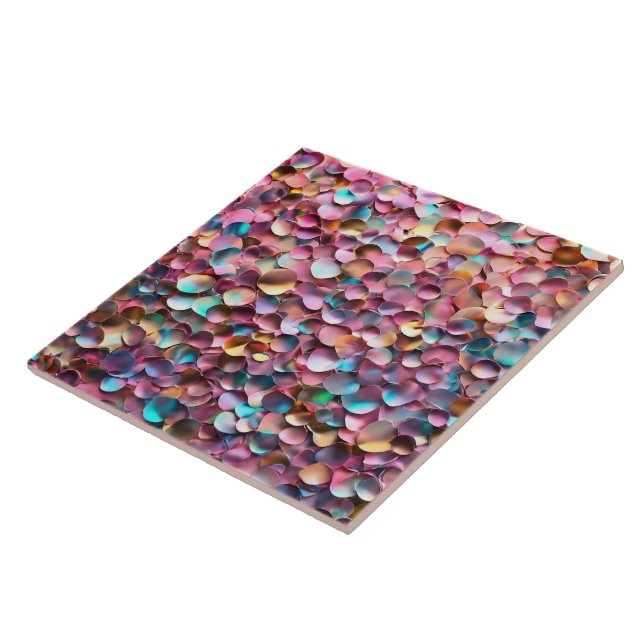Trendy Glitter Opal Holographic Collection Ceramic Tile (Side)