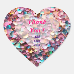 Trendy Glitter Opal Holographic Collection Heart Sticker