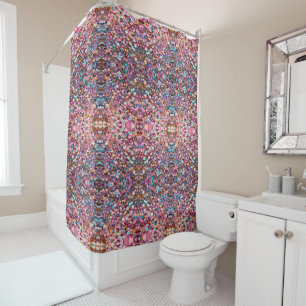 Trendy Glitter Opal Holographic Collection Shower Curtain