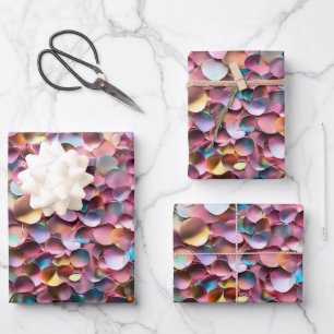Trendy Glitter Opal Holographic Collection Wrapping Paper Sheet