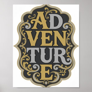 Trendy Gold ADVENTURE Print