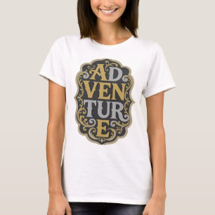 Trendy Gold ADVENTURE Print T-Shirt