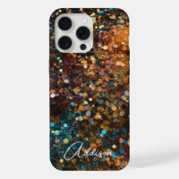 Trendy Gold and Teal Sparkle Glitter