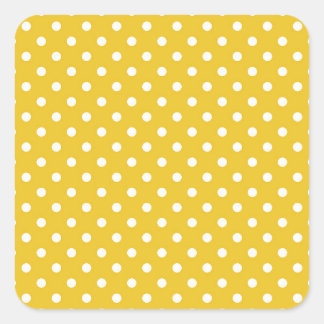 Trendy Gold background with white polka dots 1. Square Sticker