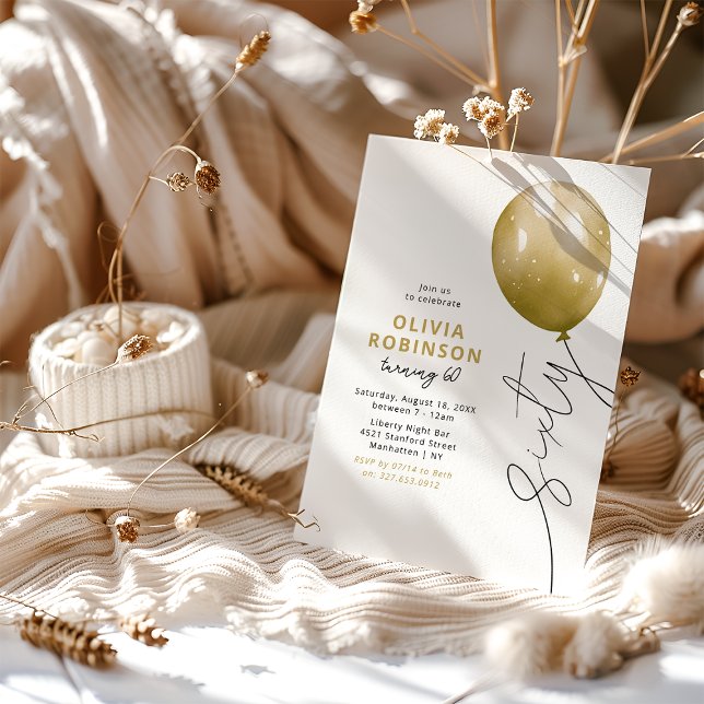Trendy Gold Balloon 60th Birthday Invitation (Creator Uploaded)