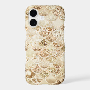 Trendy Gold Blush Ombre Glitter Mermaid Fish Scale