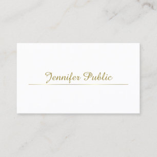 Trendy Gold Calligraphic Minimalist Elegant Design Business Card