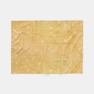 Trendy Gold Foil Stars Watercolor Fleece Blanket