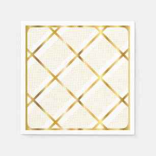 Trendy Gold Geometric Pattern Golden Stylish Art Napkin