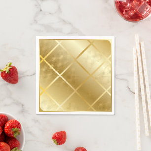 Trendy Gold Geometric Pattern Golden Stylish Art Napkin