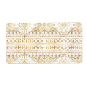 Trendy Gold Geometric Tribal Aztec Pattern