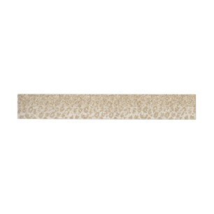 Trendy Gold Glitter and Leopard Print Gradient Wrap Around Label