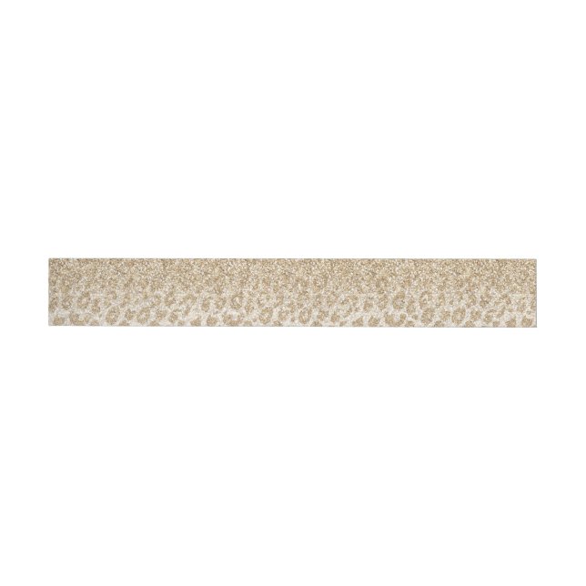 Trendy Gold Glitter and Leopard Print Gradient Wrap Around Label (Individual)