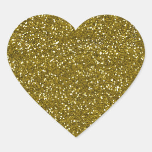 Trendy Gold Glitter Heart Sticker