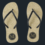 Trendy Gold Glitter Monogram Wedding Favour Thongs<br><div class="desc">Celebrate in style with these trendy wedding flip flops. This design is easy to personalise with your own wording and your guests will be thrilled when they receive these fabulous party favours.</div>