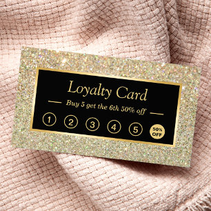 Trendy Gold Glitter Sparkles Look Loyalty Card